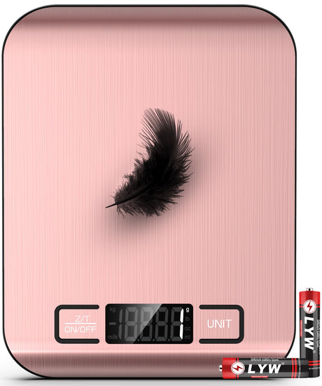 Mik-Nana Food Scale, 22lb Digital Kitchen Scale Weight Grams and Ounces for Baking Cooking Coffee Package Postage, 6 Units with Tare Function, LCD Display, Easy Clean Stainless Steel Mik-Nana