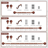 Single Curtain Rod for Windows 28 to 48 Inches(2.3-4ft): 1 inch Diameter Adjustable Curtain Rod, Heavy Duty Curtain Rod with Netted Texture Finials, Size:18-45(Redwood) Ycolnaefllr