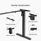 Claiks Standing Desk Frame, Electric Stand Up Desk Legs Frame Workstation Up to 63",T-Shaped Adjustable Standing Computer Desk for Home and Office, (Black Frame only) Claiks