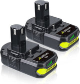 Masione 2Pack 3.0Ah 18V P102 Lithium-Ion Replacement for Ryobi 18v Battery P102 P103 P104 P105 P107 P108 P109 P190 Compatible with Ryobi Batteries Cordless Power Tools Masione