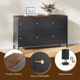 Letaya 6 Door Metal Storage Cabinet with Adjustable Shelf,Black Metal Locker Accent Storage Cabinet for Office,Music Studio,Entryway and Hallway Letaya