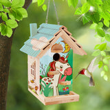 Wooden Birdhouse Kit for Adults to Build, DIY Bird House Craft Kits to Paint, Adult Woodworking Building Kits Birdhouse for Outside, Garden, Yard (Wood, 8.5in) Rioychan