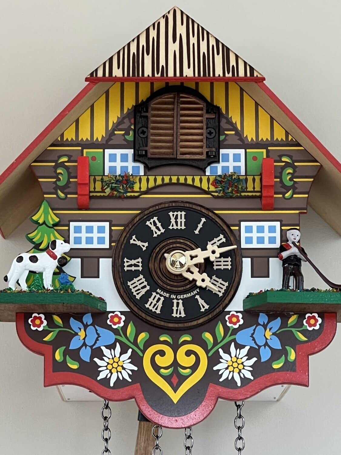 River City Clocks Musical Multi-Colored Quartz Cuckoo Clock - 8 Inches Tall - Model # M8-08PQ River City Clocks