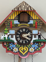 River City Clocks Musical Multi-Colored Quartz Cuckoo Clock - 8 Inches Tall - Model # M8-08PQ River City Clocks