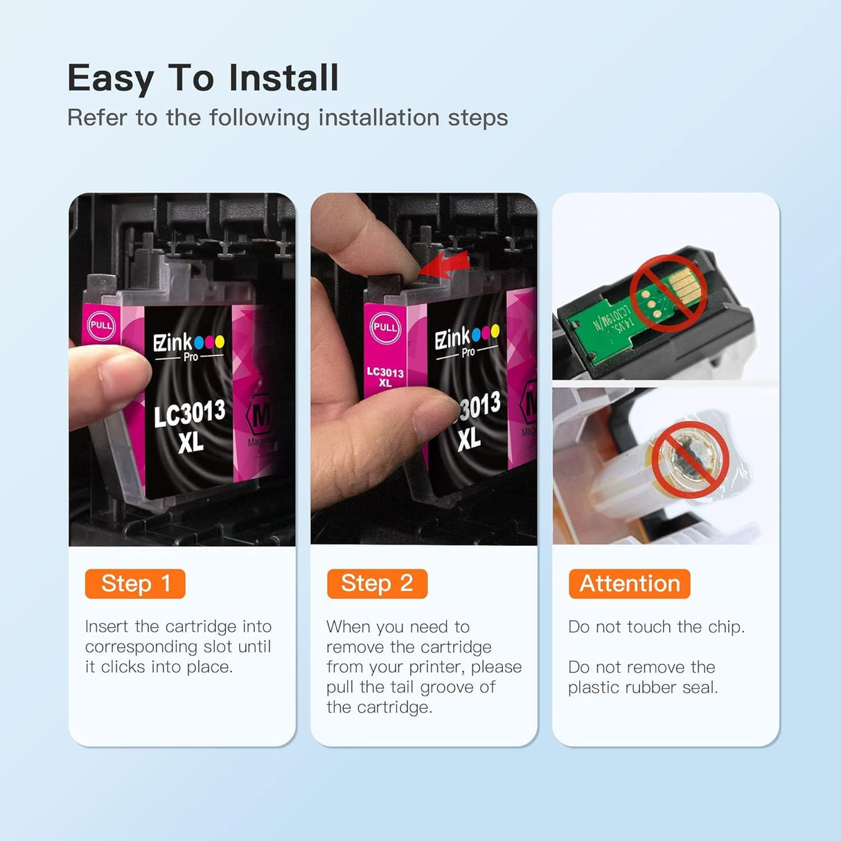 E-Z Ink Pro Compatible Ink Cartridges Replacement for Brother LC3013 LC3011 LC3013XL LC-3013 to Work with Brother MFC-J491DW MFC-J497DW MFC-J895DW MFC-J690DW (2 Black, 2 Cyan, 2 Magenta, 2 Yellow) E-Z Ink Pro