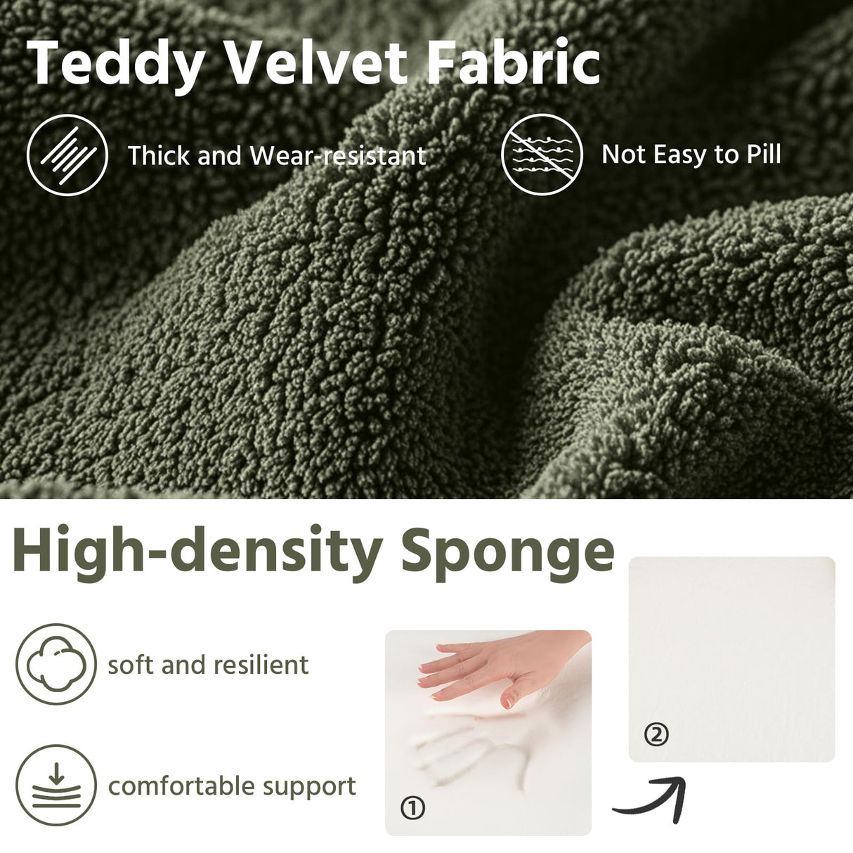 108" Cloud Sectional Couch with L-Shape Chaise,4 Seat Modern Modular Sofa with Deep Seat, Upholstered Couches for Living Room Bedroom, Sectional Boneless Couch (Green, 108"+Left Facing Chaise) SYFERLORY