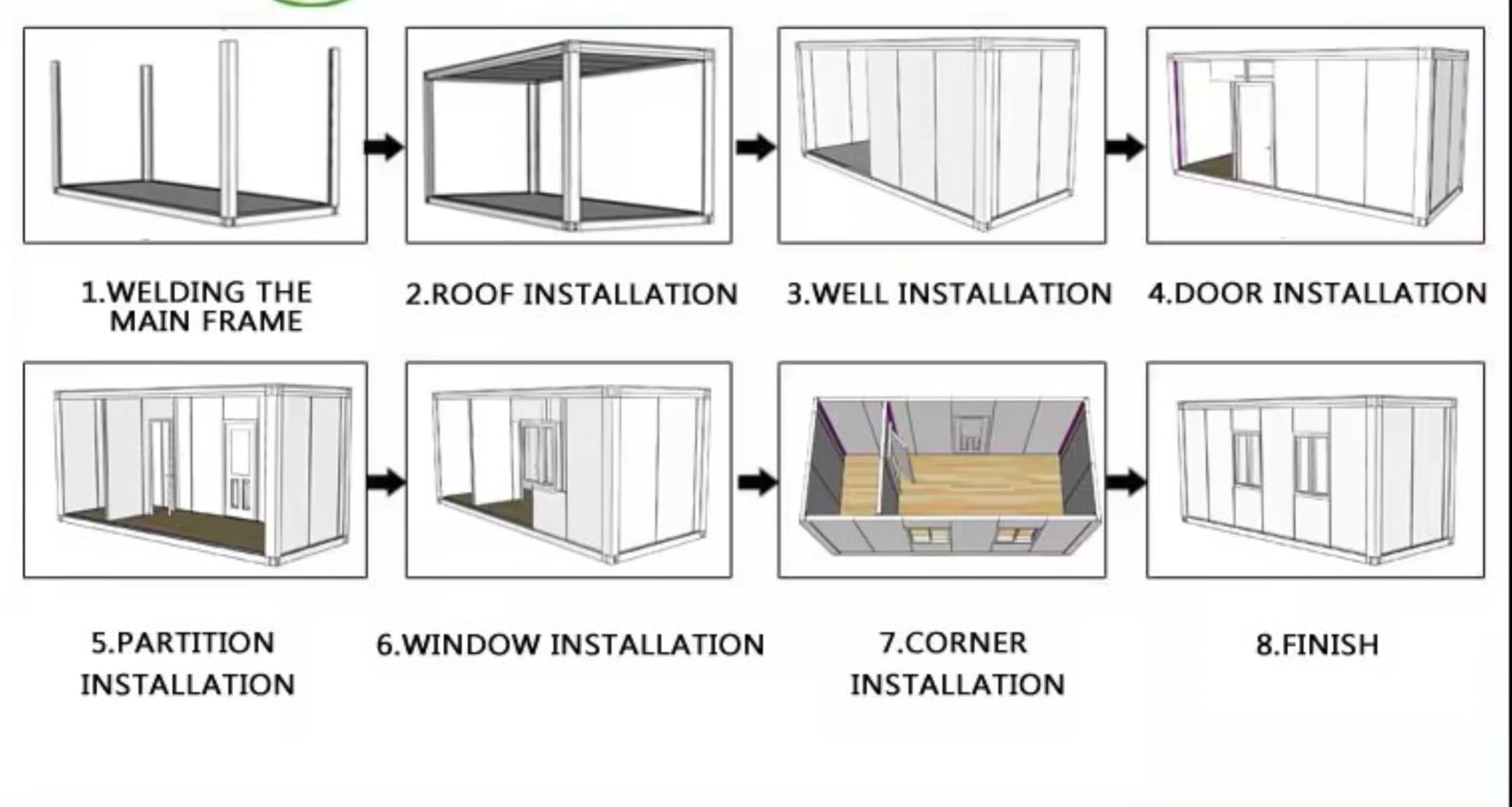 Double Story 6-8 Bedrooms with Balcony Modern 2024 Design. Fully Equipped Bathroom, prefab Container House with Stairs Inside and Terrace. Free Airconditioner (Modern) - WoodArtSupply