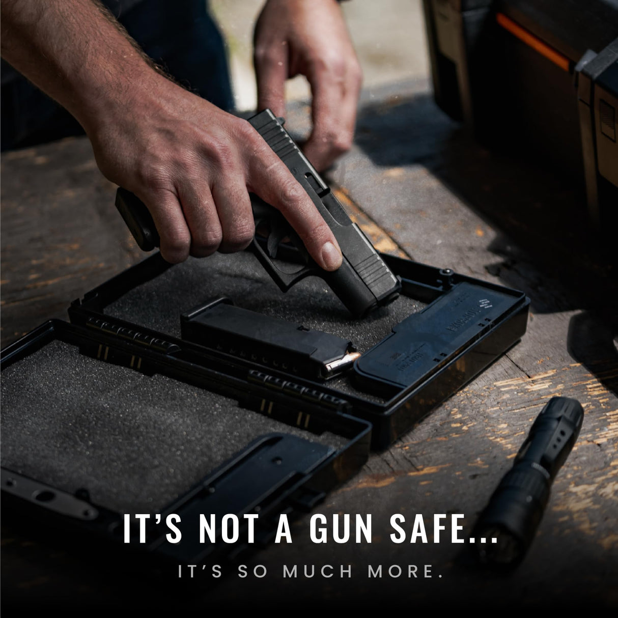 STOPBOX Gun Safe Alternative - Tactical Handgun Storage, Instant Access Portable Gun Case, TSA Compliant Gun Lock Box for Quick Handgun Access | Black - 2PK (Full-Size Only) StopBox USA