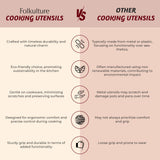 Folkulture Wooden Spoons for Cooking, Set of 5 Wooden Utensils for Cooking, Nonstick Wooden Cooking Utensils, Wooden Cooking Utensils, 12" Kitchen Utensil Sets with Wooden Spoon Sets & Spatula - White Folkulture