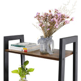 Saicool 4-Tier Ladder Bookcase Industrial Bookshelf Storage Organizer Rack Wood Metal Frame for Living Room Bedroom Bathroom Kitchen Saicool