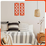 CroBlissful 2 Pcs Mid Century Modern Wall Art Wood Mid Century Elegance Decor Accents Abstract Wall Sculpture Geometric Panels for Interior Panel Art for Home Living Room(Orange) CroBlissful