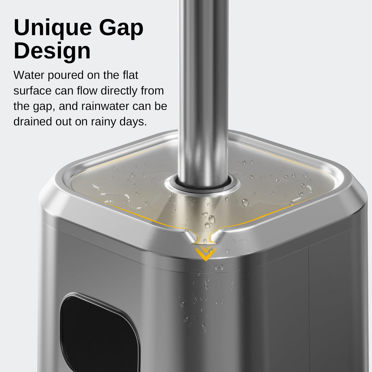 EAST OAK Anti-rust 50,000 BTU Patio Heater for Outdoor Use with Double-Layer Stainless Steel Burner, Square Round Table Design and Wheels, Propane Patio Heater for Home and Commercial, Stainless Steel EAST OAK