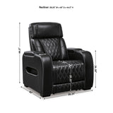 Signature Design by Ashley Boyington Contemporary Leather Match Power Recliner with Adjustable Headrest, Cup Holders, USB Port and Air Massage System, Black Signature Design by Ashley