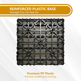 Feilingwood Composite Wood Patio Deck Tiles-12" x 12" Composite Deck Tiles 20 PCS, All Weather Waterproof Outdoor Interlocking Flooring Tile for Balcony, Backyard, Porch (Golden Teak) feilingwood