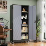Letaya Metal Garage Storage Cabinets with Lock Door and Adjustable Shelves, Steel Tool Cabinets for Home,Office,Warehouse Organisieren (Black Grey, 75" H) Letaya