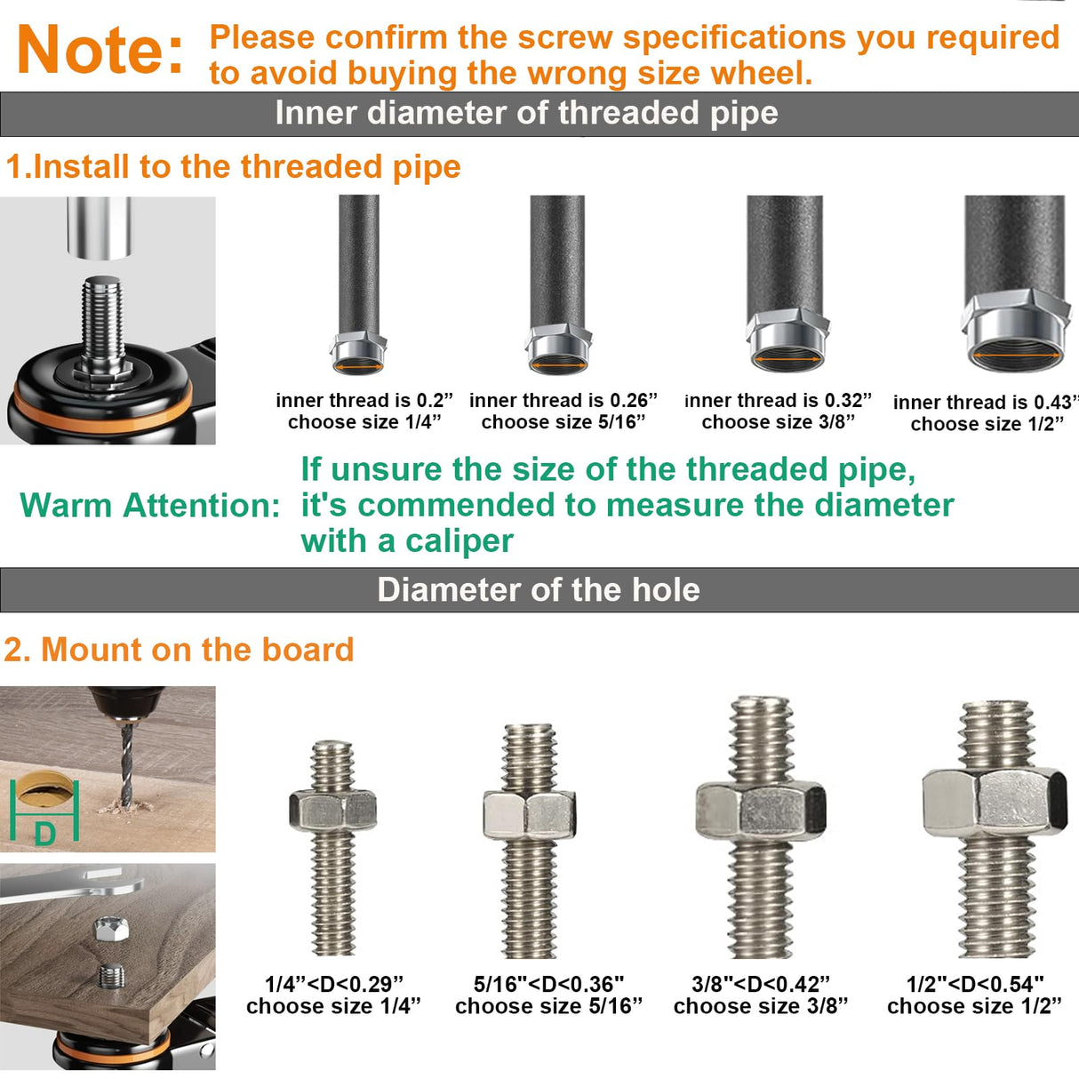 4 Inch Caster Wheels 2200Lbs, Threaded Stem Casters Set of 4 Heavy Duty, 1/2"-13 x 1 (Screw Diameter 1/2", Stem Length 1"), Safety Dual Locking Industrial Castors, Wheels for Cart, Furniture YUPEZOP