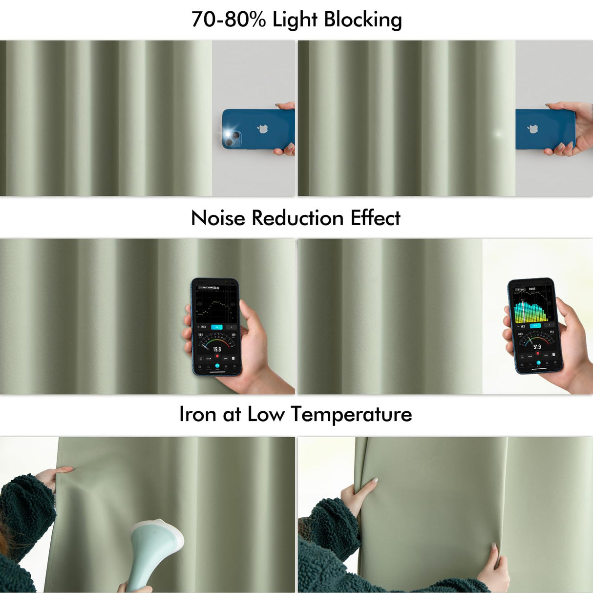 MIULEE Back Tab Sage Green Curtains 108 Inch Long 2 Panels Set for Living Room Bedroom Privacy, Rod Pocket/Pinch Pleated Light Blocking Extra Long Thermal Insulated Room Darkening Blackout Drapes MIULEE