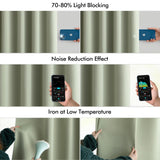 MIULEE Back Tab Sage Green Curtains 108 Inch Long 2 Panels Set for Living Room Bedroom Privacy, Rod Pocket/Pinch Pleated Light Blocking Extra Long Thermal Insulated Room Darkening Blackout Drapes MIULEE