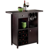 Winsome Macon Bar Wine Cabinet, Espresso Winsome