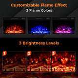 Tangkula 23" Electric Fireplace, 5,000 BTU Fireplace Insert with Remote Control, 3 Flame Colors & Brightness Levels, Recessed Fireplace Heater with 1-8H Timer, Thermostat & Overheat Protection Tangkula