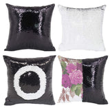 H-E 10PCS Mixed Color Sublimation Reversible Sequin Pillow Case Cover Blanks Square Mermaid Throw Pillowcase Covers Sofa Cushion Cover Case 15.75"x15.75" H-E