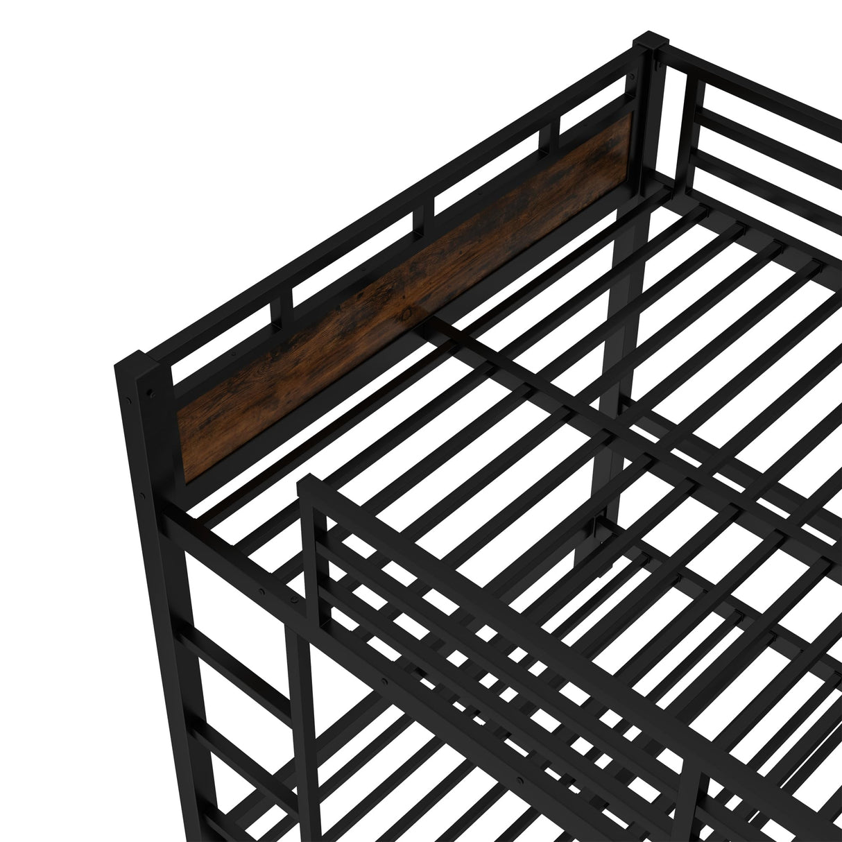 Full XL Over Full XL Bunk Bed with Headboard and Full Length Guardrail, Separable Bunk Bed, Heavy Duty Bunk Beds Can Turns Into Loft Bed and Platform Bed, Black Bellemave