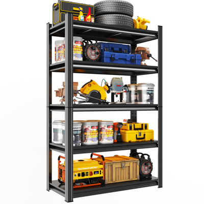 Notmise Metal Garage Shelving Unit, Heavy Duty 5-Tier Adjustable Storage Rack, Steel Shelving,2000 lbs Capacity, Industrial Shelves for Heavy Tools and Equipment (5-Tier 63" H x 28" W x 14" D)