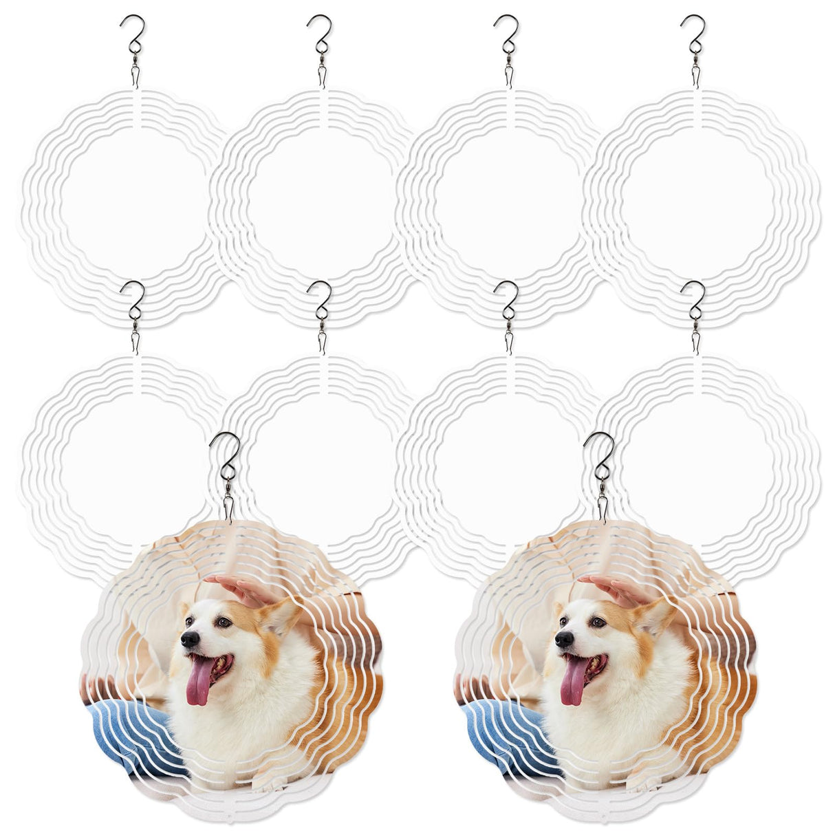 10 inch Sublimation Wind Spinner Blanks Round Bulk Sublimation Blanks Products Stainless Steel Metal Outdoor Garden Decoration for Heat Press Transfer Sublimation Blank Gift 10 Pack (10 pcs 10 inch) AiDiYGECO