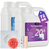 LET'S RESIN Silicone Mold Making Kit 72oz, 20A Non-Toxic Platinum Silicone Rubber for Mold Maker, Beginners, Ideal Liquid Silicone for Casting Resin, 3D Molds, 1:1 Mixing by Weight, Translucent LET'S RESIN