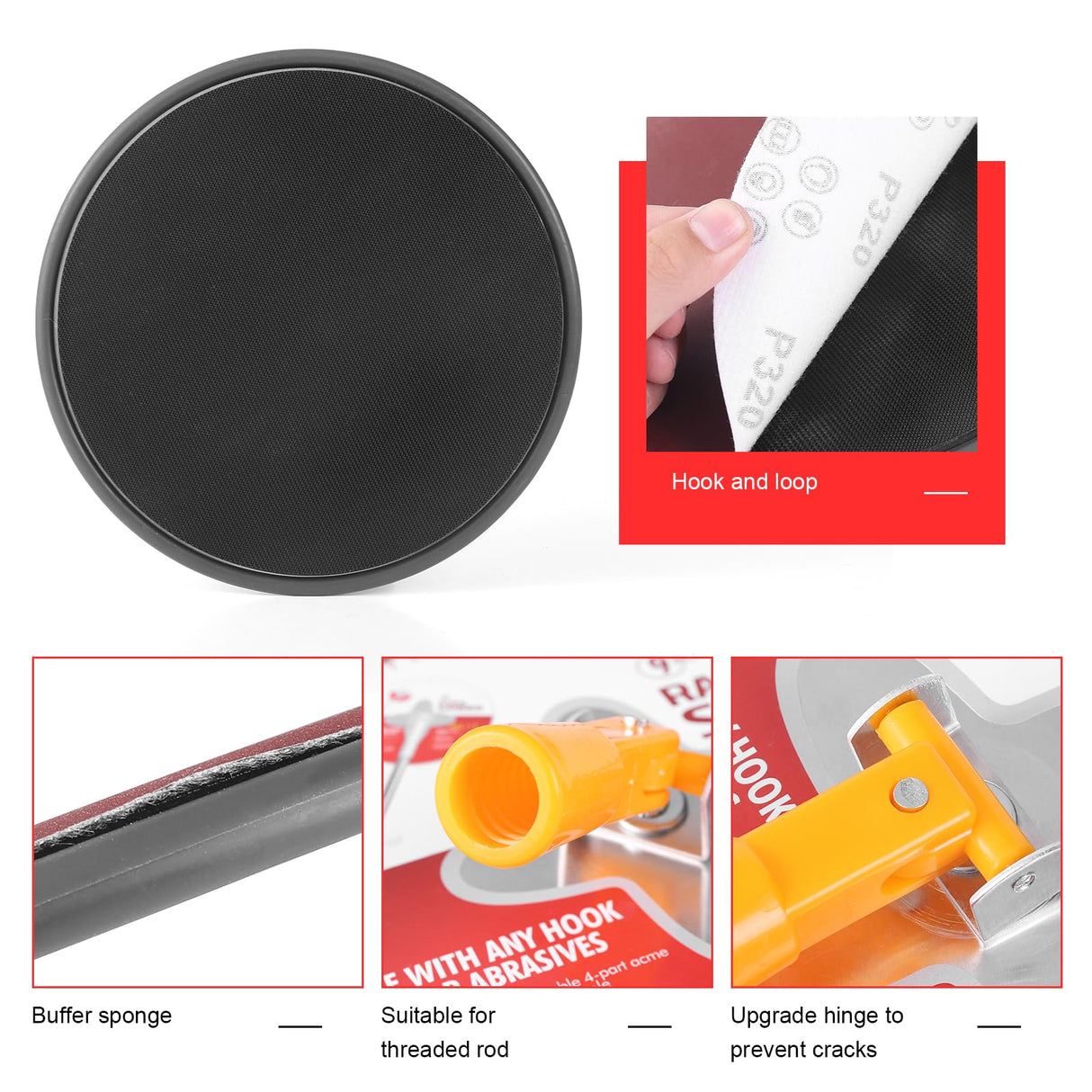 Drywall Pole Sander, 86 inch Drywall Sander With Extension Pole, Manual Hand Drywall Sander with Extension Pole for Painting Projects， Includes 5pcs Sanding Sheets (80, 100, 120, 180, 240 Grit) Cagaloi