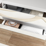 FUFU&GAGA Wardrobe with Mirror Doors, White Bedroom Armoire with 2 Drawers, Hanging Rod, Mirrored Closet Modern Clothes Storage Cabinet for Bedroom Cloakroom, 31.5”W x 19.7”D x 70.9”H FUFU&GAGA