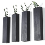 Wood Wall Planter Indoor, Farmhouse Wall Hanging Decor Pocket Planter Vase for Indoor Fake Plants Greenery,Dried Flowers, Wall Plant Holder (4, Black) BlueMake