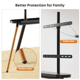 PUTORSEN Easel TV Stand for 42 43 to 65 Inch LED LCD OLED Screens, Portable Swivel Tripod TV Stand with Wooden Tray, Height Adjustable TV Floor Stand, Concealed Cable Management, Max Load 99lbs, Black PUTORSEN