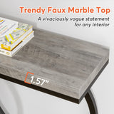 LITTLE TREE 55 inch Faux Marble Gold Console Table Modern Entryway Table Narrow Long Sofa Table Accent Table for Living Room, Grey + Black LITTLE TREE