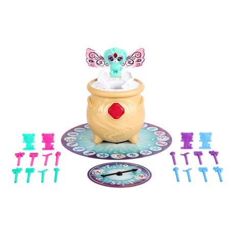 Magic Mixies Magic Potion Cauldron Game. Place The Magic Ingredients Into The Cauldron and Make The Exclusive Mixling Leap Up and Out to Win Magic Mixies