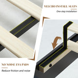 LUXOAK Farmhouse Queen Size Bed Frame with Sliding Barn Door Storage, 49" Tall Headboard Wood Bed Frame, Rustic Platform Bed Frame Wooden Slats & Metal Support, No Box Spring Needed, Deep Brown LUXOAK