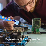 Soldering Iron Kit,80W LCD Screen Soldering Iron, Portable Digital Electronics Soldering Gun with Adjustable Temperature, Welding Tools with Fast Heating Ceramic Thermostatic Design KLARYTYMA