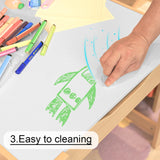 Romswi 3 in 1 Wooden Kids Table and Chair Set with Storage Drawer, Double-Sided Detachable Tabletop for Crafts, Drawing, Reading, Playroom - Ages 5-8 Romswi