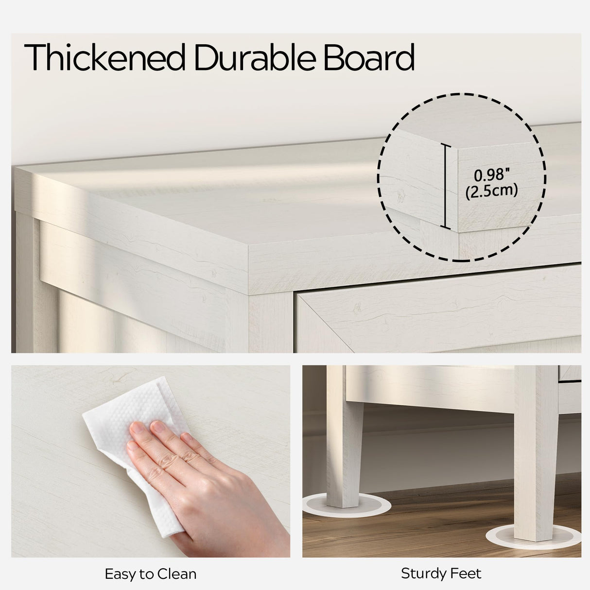 EYYTHUNG Sideboard Buffet Cabinet Set of 3 with Adjusable Shelves, Farmhouse Storage Cabinet, Credenza, Accent Cabinet, Kitchen Coffee Bar Console Cabinet for Living Dining Room, Antique White EYYTHUNG