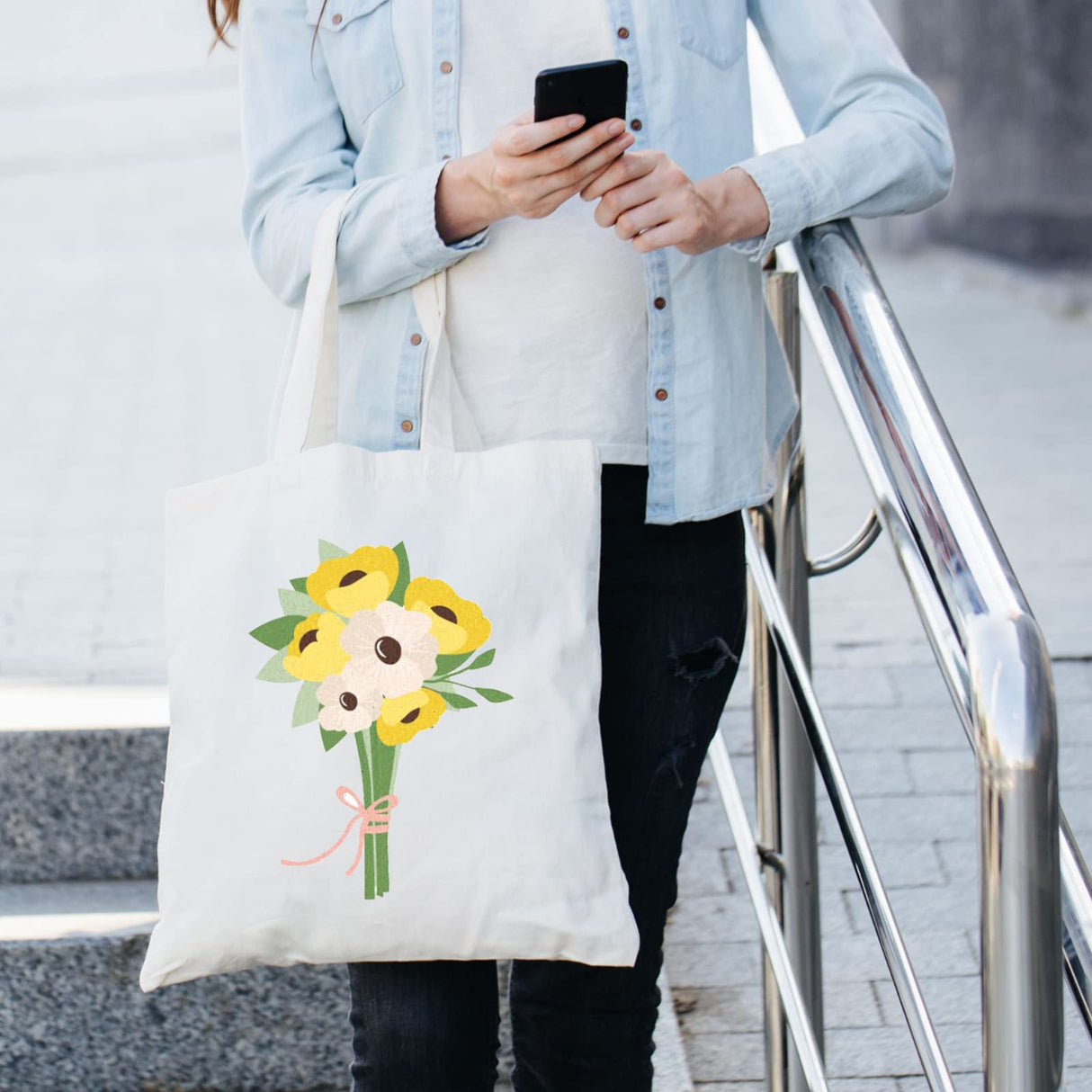 Mimorou 48 Pcs Sublimation Cotton Tote Bags Blank Canvas Bag Bulk Reusable Grocery Bag with Handles for Sublimation DIY Holiday Christmas Operation Gift,13 x 15 Inch Mimorou