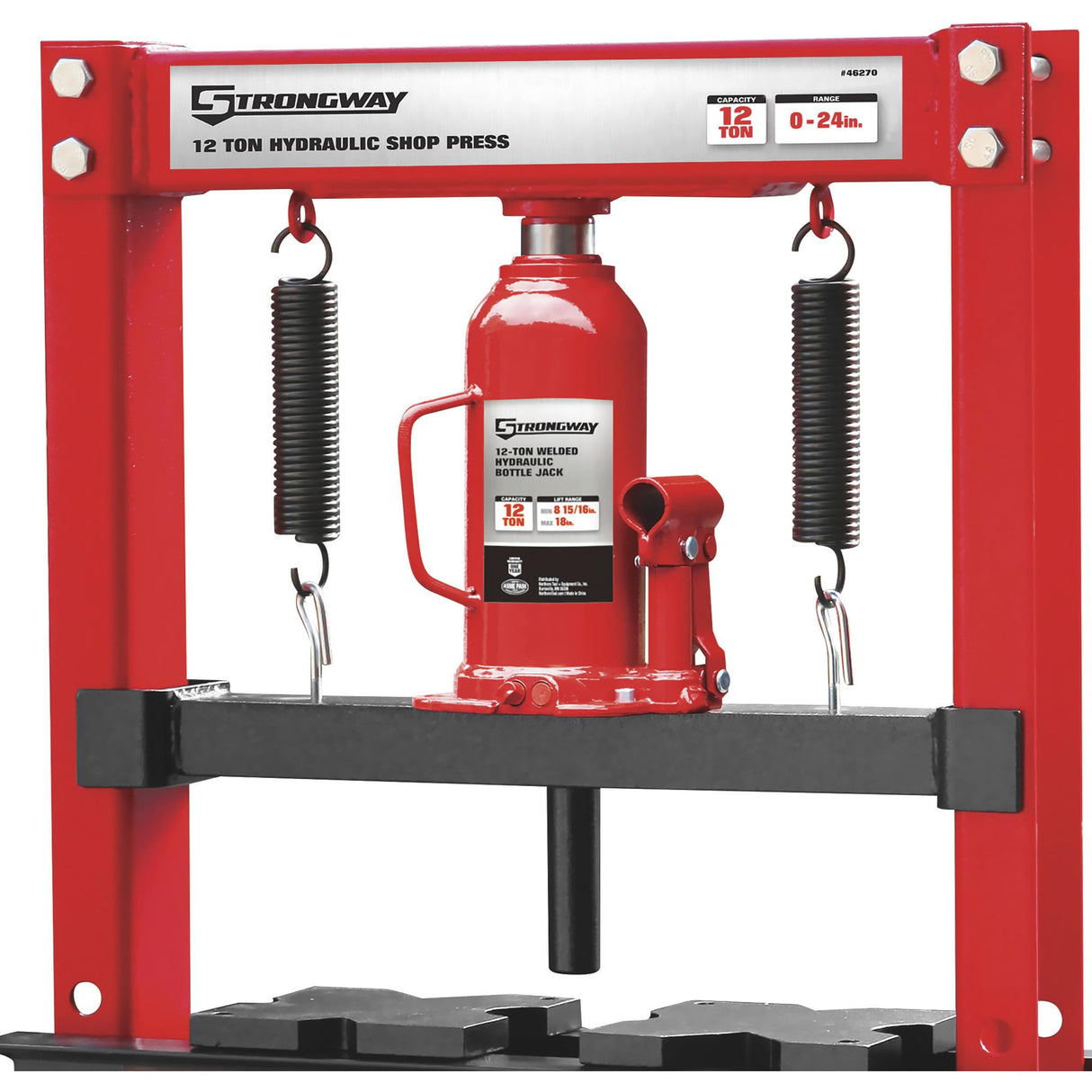 Strongway 12-Ton Hydraulic Shop Press Strongway