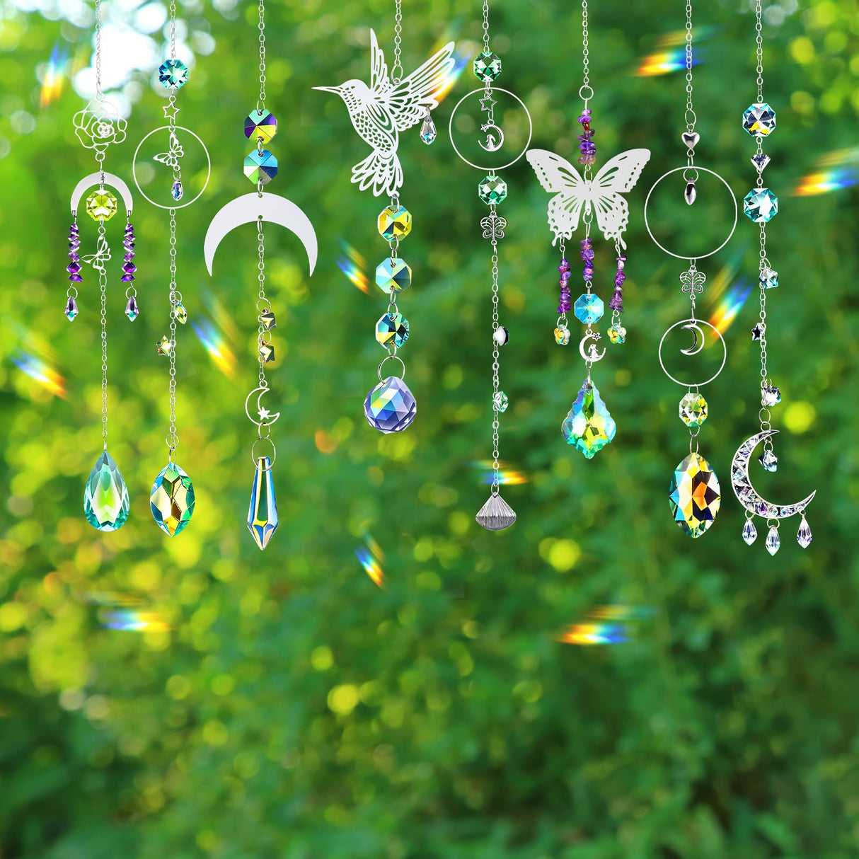 Geelin 400 pcs DIY Suncatchers Making Supplies Kit Art and Crafts for Adults Hanging Prism Sun Catcher with Crystal for Decorating Indoor Window Home Wedding Outdoor Garden Geelin