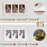 RiteSune 3 Picture Frames 4x6 for Wall, Photo Collage Frame Present for Birthday, Rustic Photo Frames for Home Wall Decor（White RiteSune