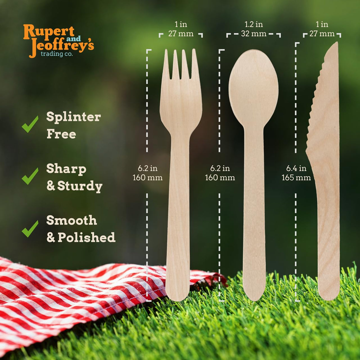 100 Pcs 6 Inch Wood Spoons Rupert and Jeoffrey's Trading Co.