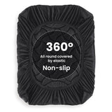 SLEEP ZONE Full Size Cooling Mattress Topper for Double Bed, Premium Zoned Cool Mattress Pad Cover, Padded Mattress Protector Breathable Washable, Deep Pocket 8-21" (Black, Full) SLEEP ZONE