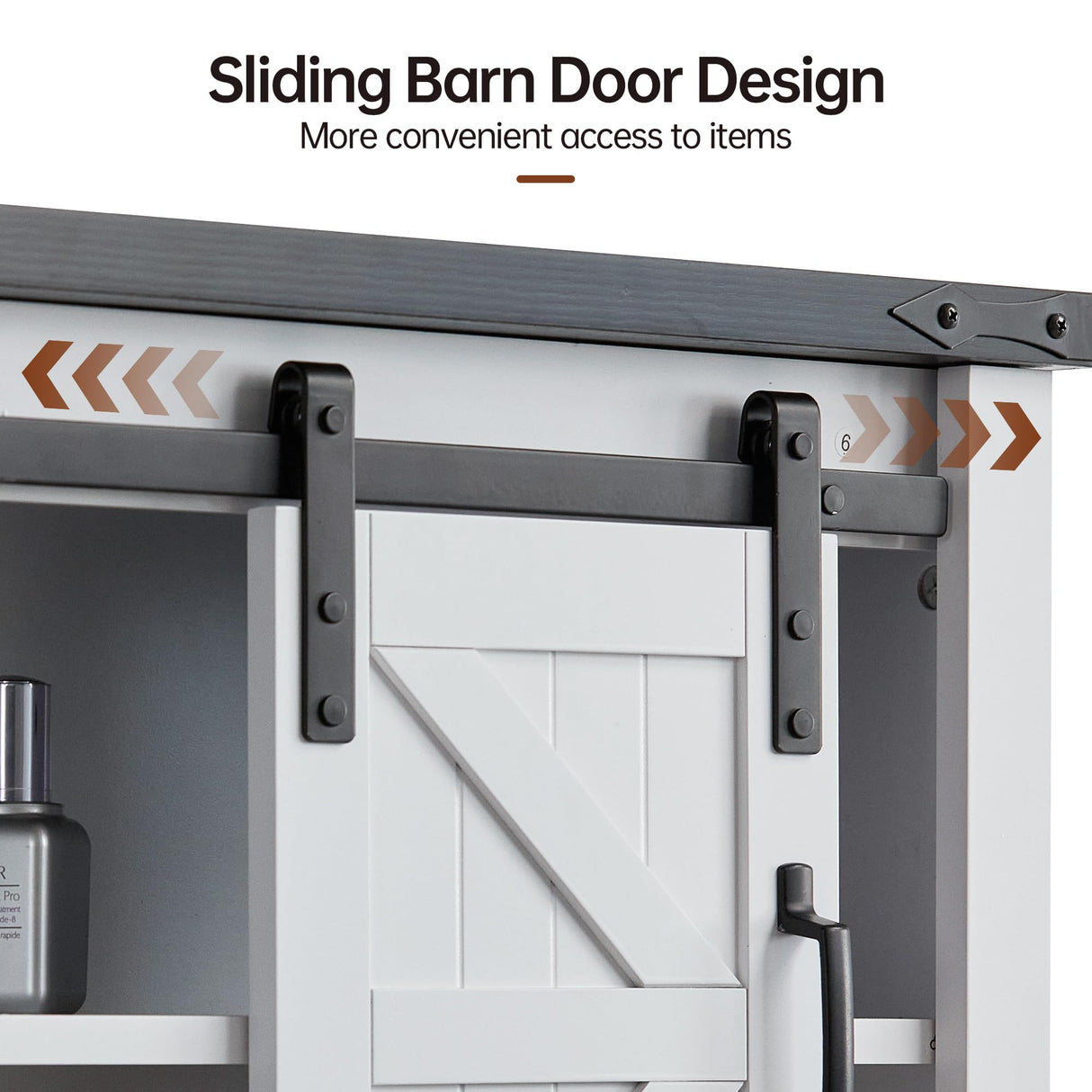 Bathroom Wall Cabinet, Above Toilet Storage Cabinet with Towel Bar, Farmhouse Medicine Cabinet with Sliding Barn Door, 23 Inch Storage Cabinet, Easy to Clean for Bathroom, Bedroom, Kitchen, White Real Relax