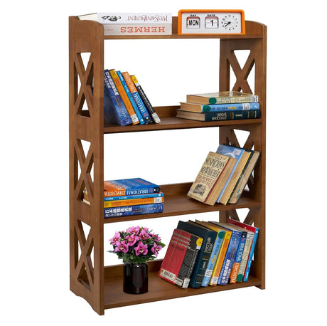 YCICI 4-Tier Modern Wooden Bookshelf - Stylish Freestanding Storage for Small Spaces YCICI