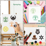 60pcs Runes Stencils for Painting on Wood Burning Patterns Tree of Life Stencils Nature Stencil Tree Paint Template on Art Craft Canvas Wall Fabric Rock (60runes) yhslmh