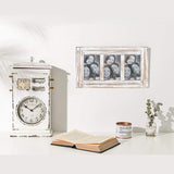 RiteSune 3 Picture Frames 4x6 for Wall, Photo Collage Frame Present for Birthday, Rustic Photo Frames for Home Wall Decor（White RiteSune