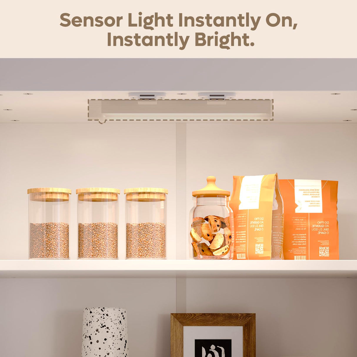 Bestier Pantry Cabinet, 72" Tall Kitchen Cabinet with Doors, 2 Adjustable Shelves & 1 Drawer, Kitchen Storage Cabinets with Motion Sensor Light, Freestanding Cupboards for Dining Room, Bathroom, White Bestier